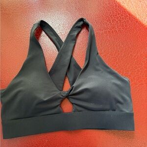 Fabletics Black Twist-Front Sports Bra
